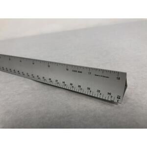 Alumicolor 18" Engineer Ruler Code 3040 Aluminum sided Silver 3 sided Hollow